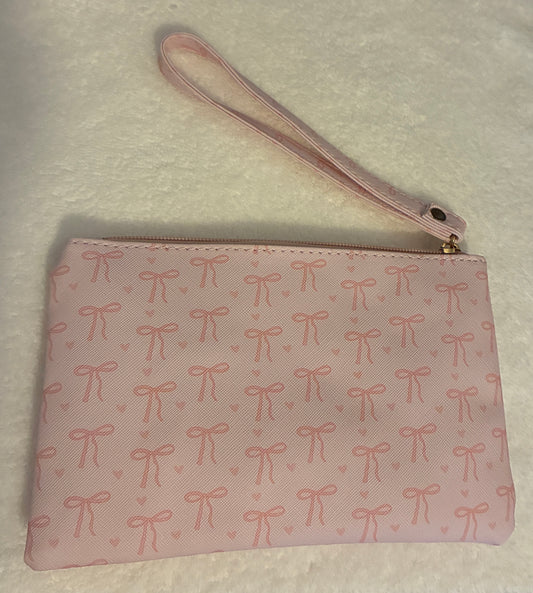 Pink Bow Wristlet